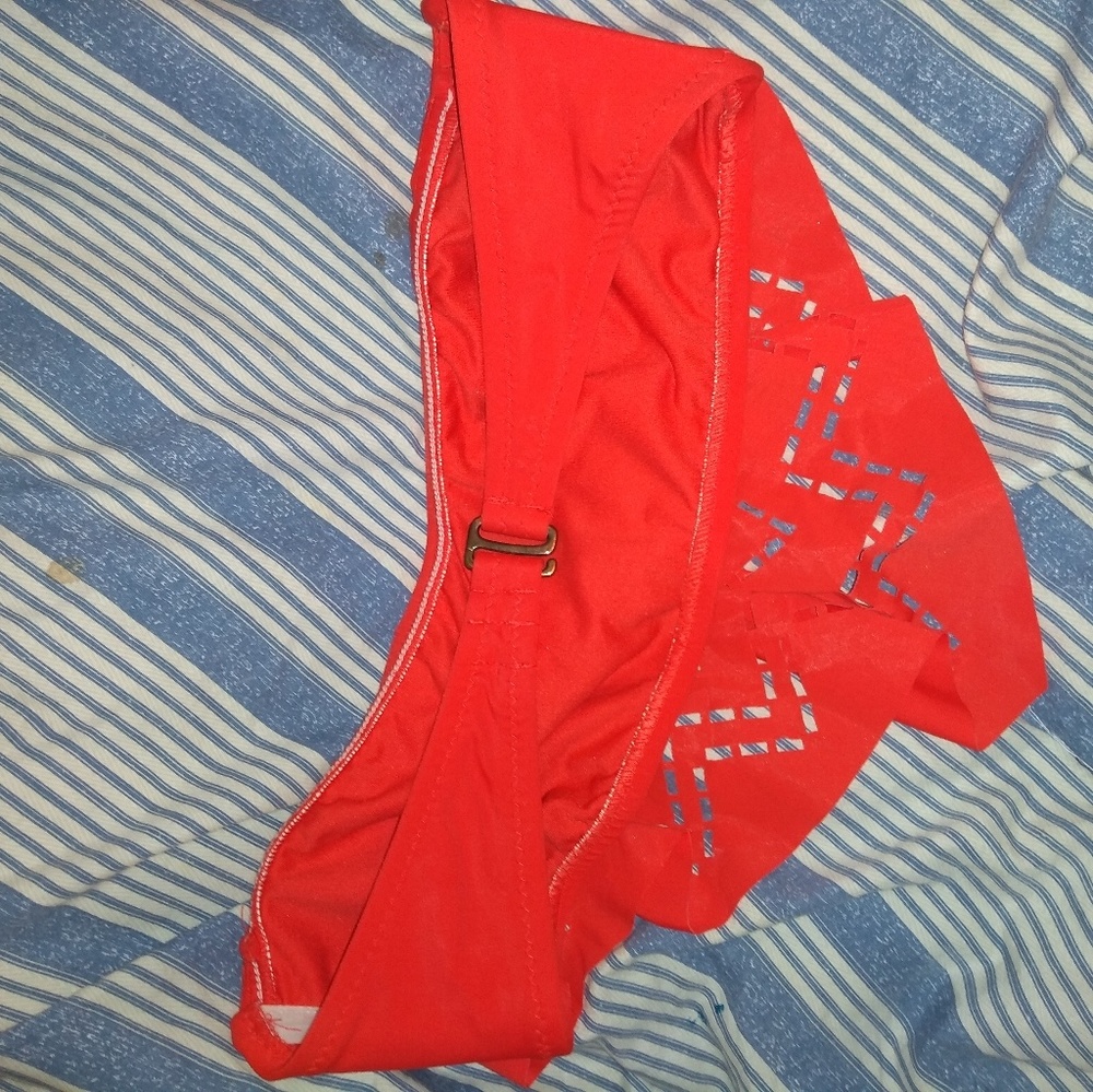 Swimwear separates - orange bandeau bikini top